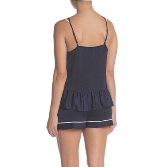 Nordstrom Room Service Navy Blue Short Pajama Set Sz S - Picture 2 of 9